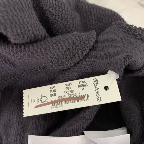 NWT Madewell Thermal Henley Tee Black Coal - Picture 5 of 8